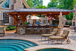Flagstone Patio Swimming Pool Area