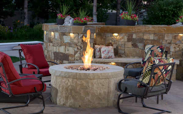 Fire Table Pit Or Outdoor, Natural Stone Fire Pit Area