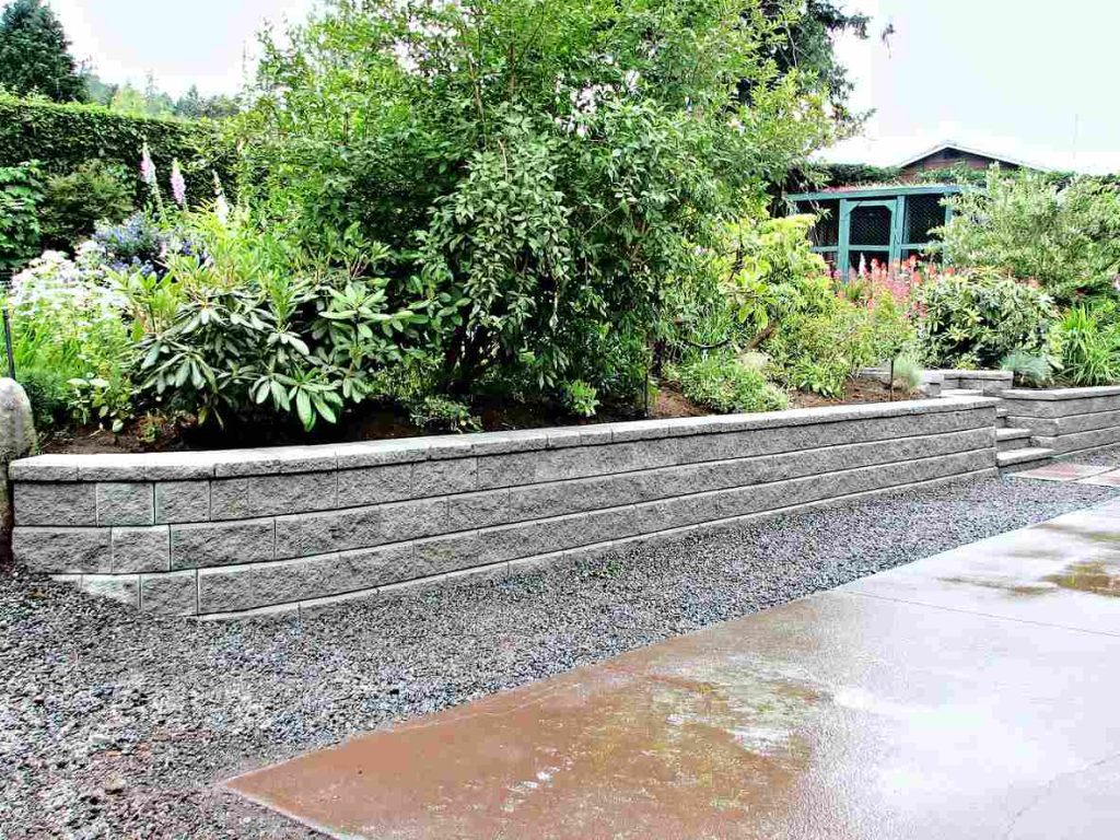 Beautiful retaining wall stones with stunning natural scenery.