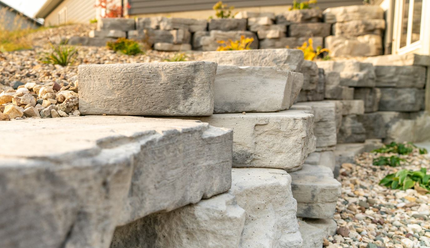 Rosetta blocks in a landscape at Lake of the Ozarks